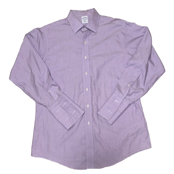 Brooks Brothers Other - Brooks Brothers Shirt Mens 16" Collar Button Up Long Sleeve Double Cuff Purple
